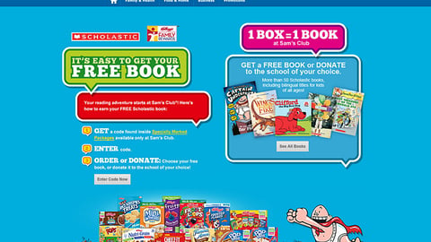 Samsclub.com Kellogg's 'Free Book' Showcase